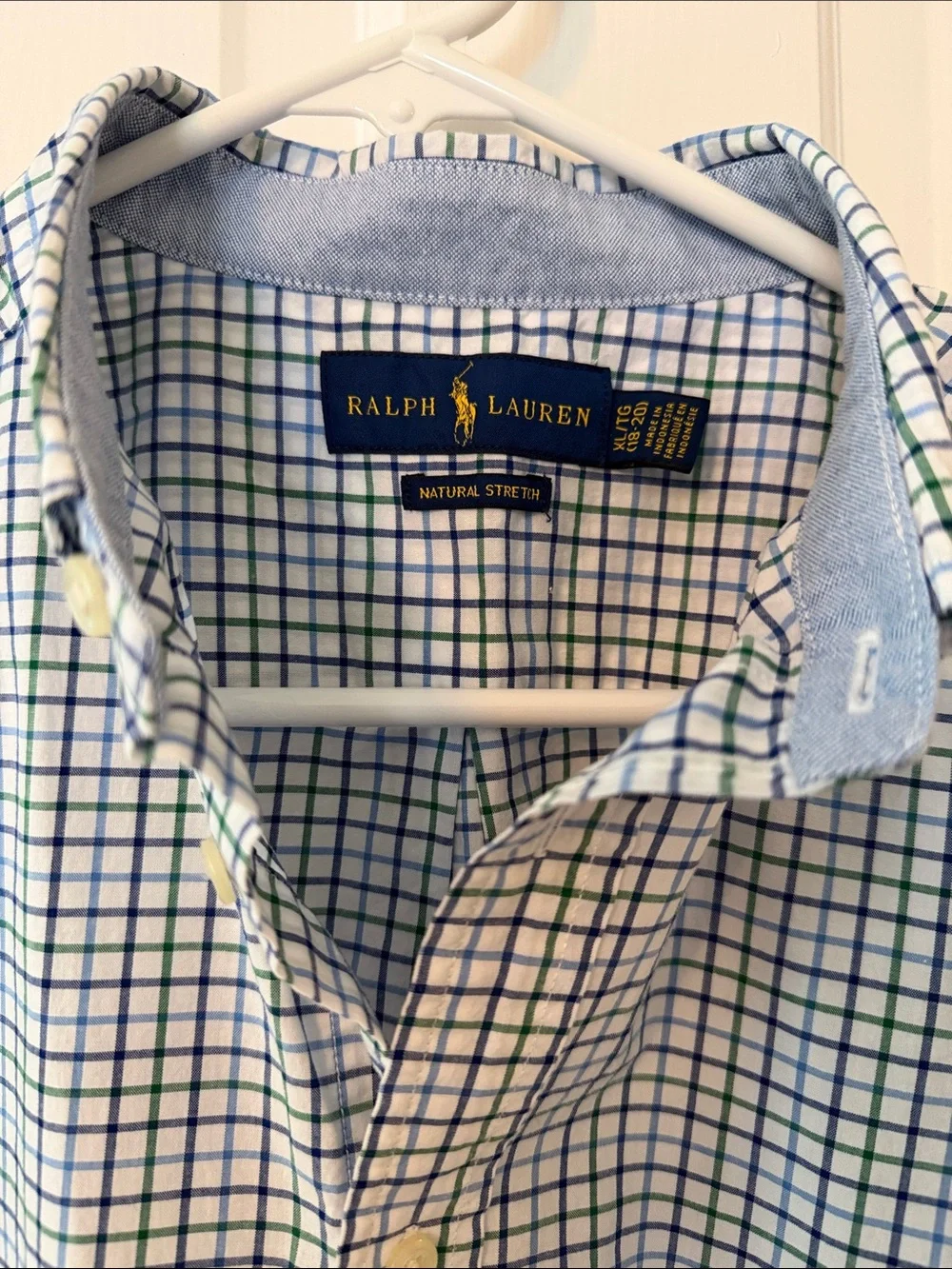 Ralph Lauren Blue and Navy Windowpane Button-Down Shirt
